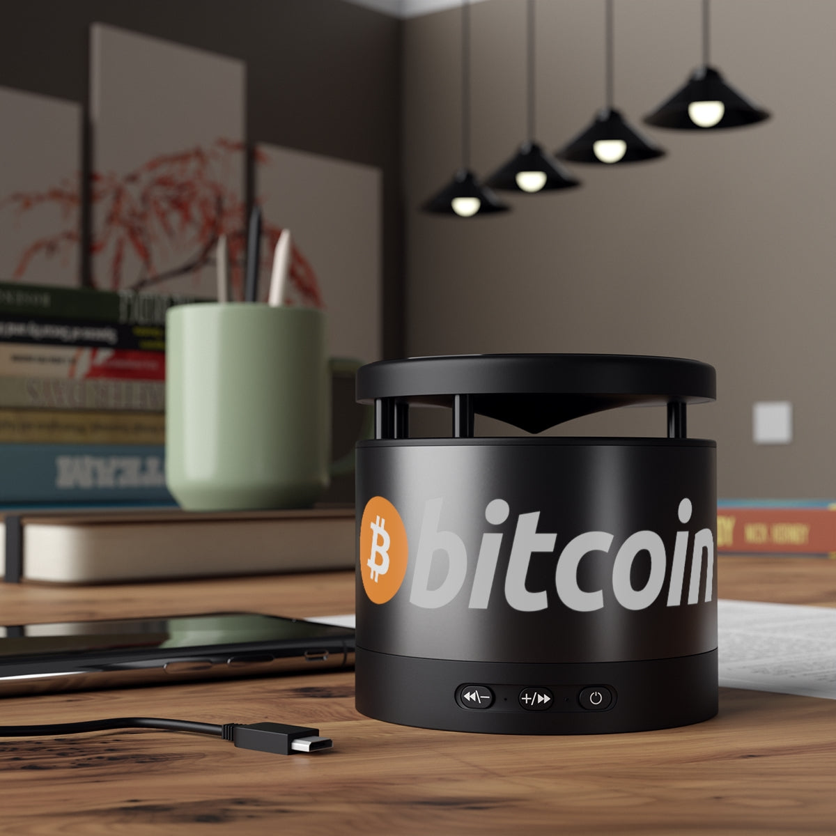 Bitcoin Bluetooth Speaker & Wireless Charging Pad