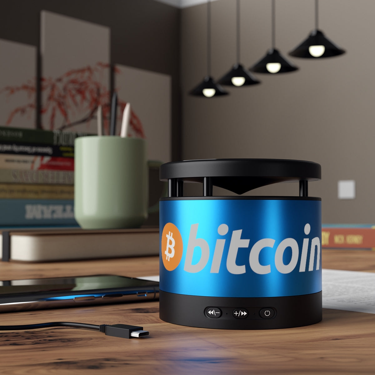 Bitcoin Bluetooth Speaker & Wireless Charging Pad